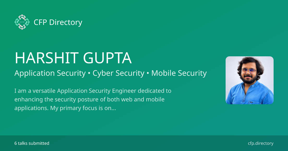 HARSHIT GUPTA - Speaker Profile